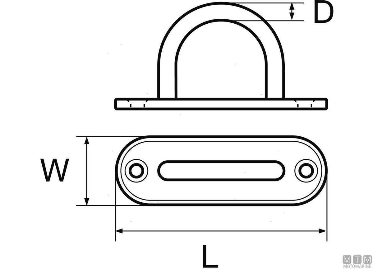 PONTICELLO SU PIASTRA 2 FORI D5MM ACCIAIO INOX 316