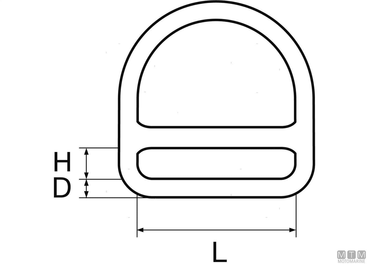 ANELLO D CON BARRA D5MM L45MM ACCIAIO INOX 316