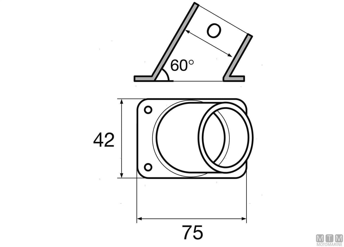BASE QUADRA 60 D22MM ACCIAIO INOX 316
