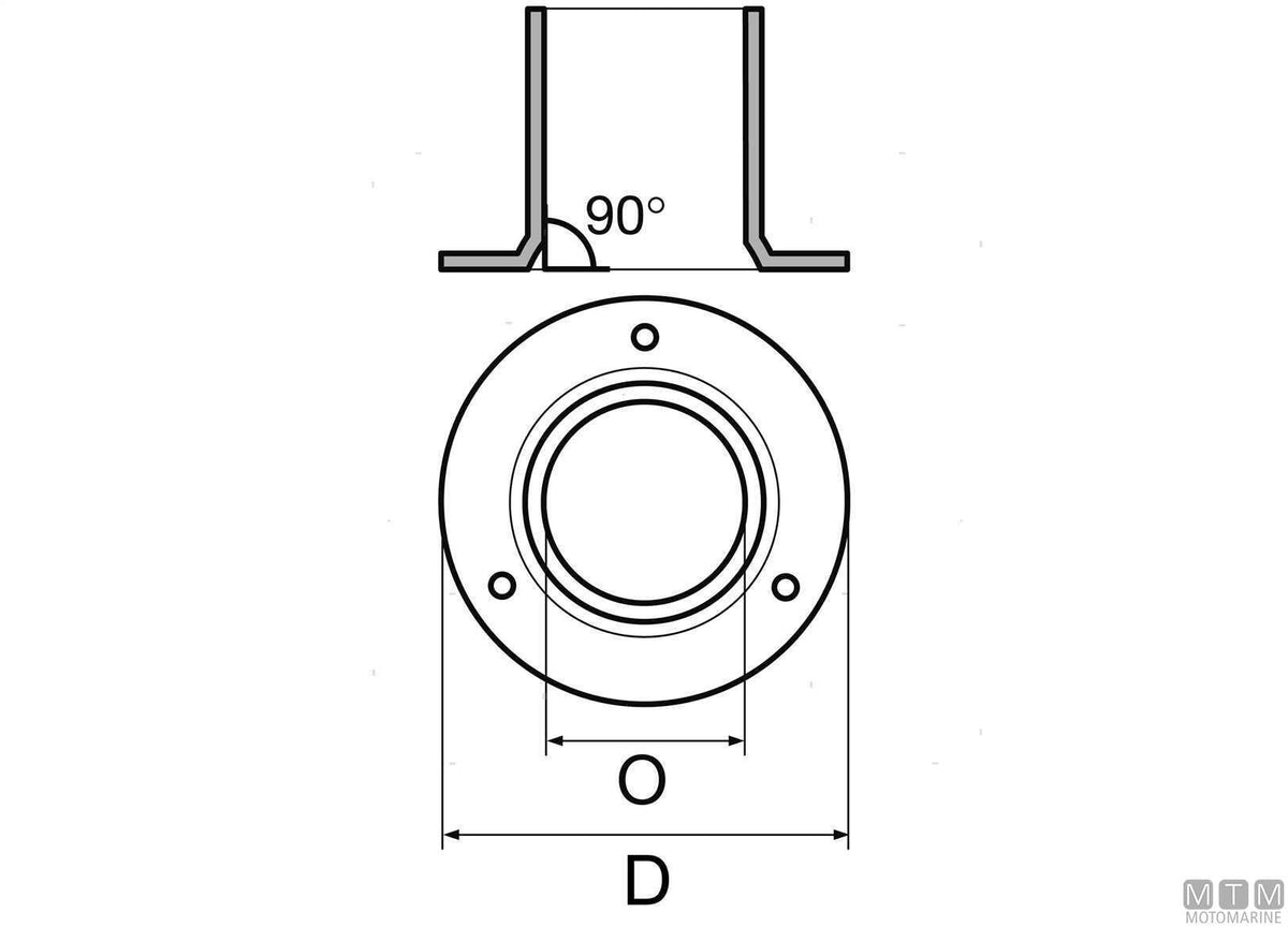 BASE TONDA 90 D25MM ACCIAIO INOX 316