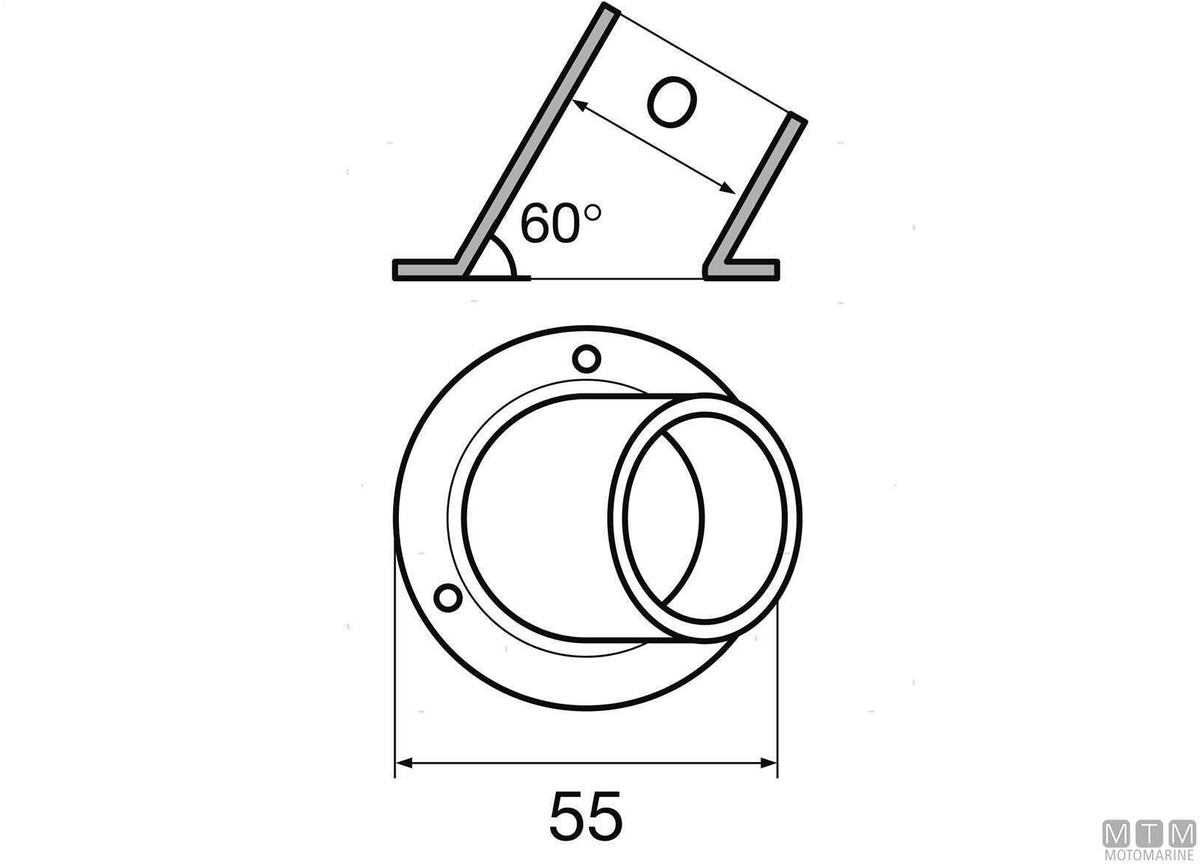 BASE TONDA 60 D25MM ACCIAIO INOX 316 STAMPATO