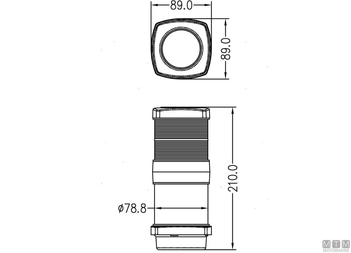 FANALE DI VIA LED TRICOLORE + 360 BIANCO CORPO NERO