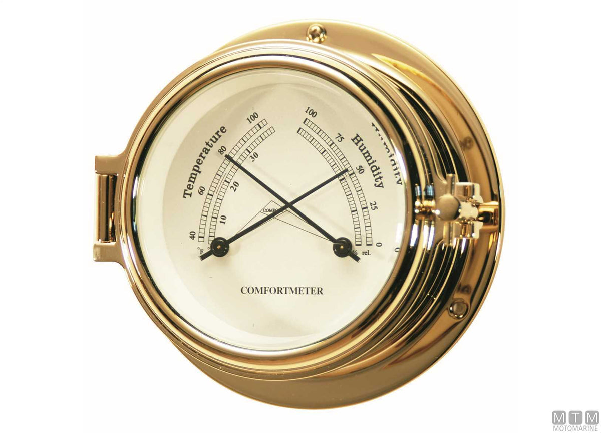 TERMOIGROMETRO CLASSE D120MM CASSA IN OTTONE LUCIDATO