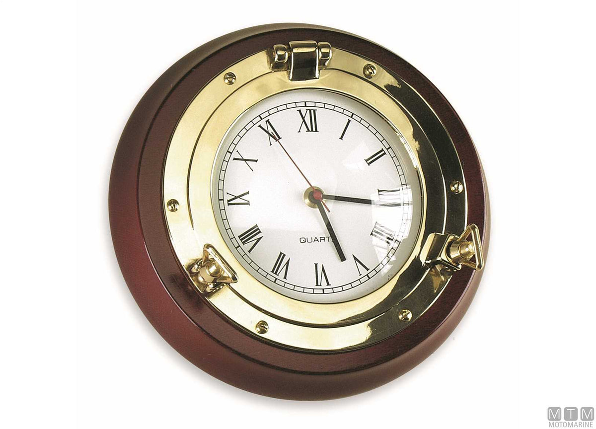 OROLOGIO OBLO D230MM LEGNO/OTTONE