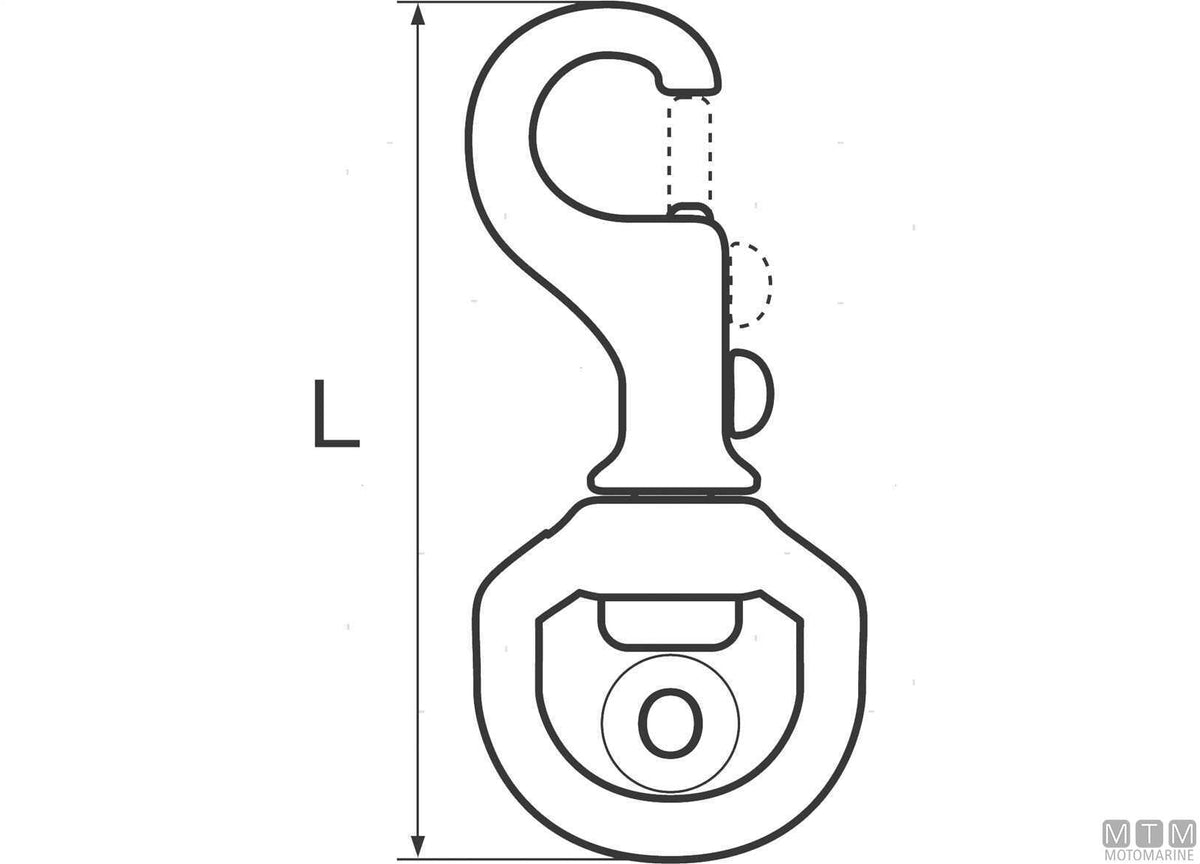 MOSCHETTONE A PISTONE D21MM CON QUADRO GIREVOLE ACCIAIO INOX 316