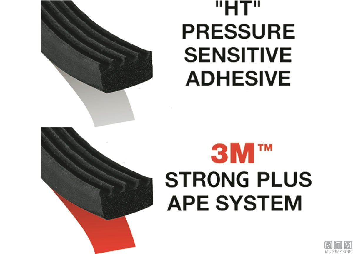 GUARNIZIONE TRIM-LOK RIBBED RUBBER NERO 16MM ADESIVO 3M L15M
