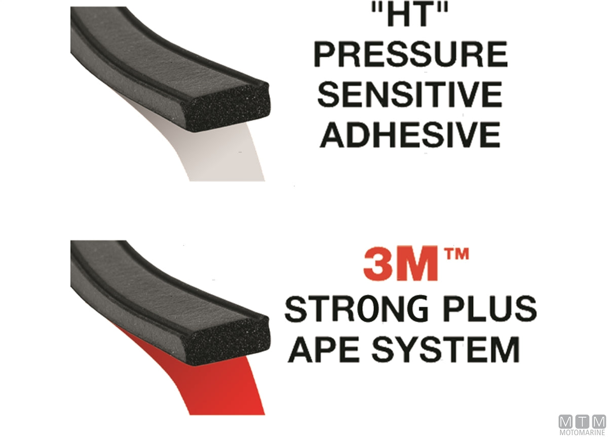 GUARNIZIONE TRIM-LOK FLAT RUBBER NERO 12X6MM ADESIVO 3M L15M