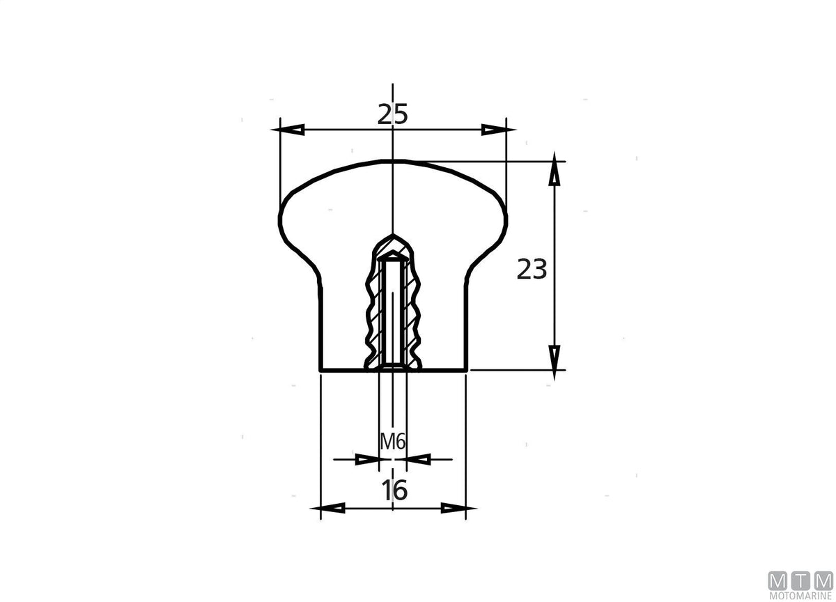 POMOLO D25MM IN OTTONE CROMATO