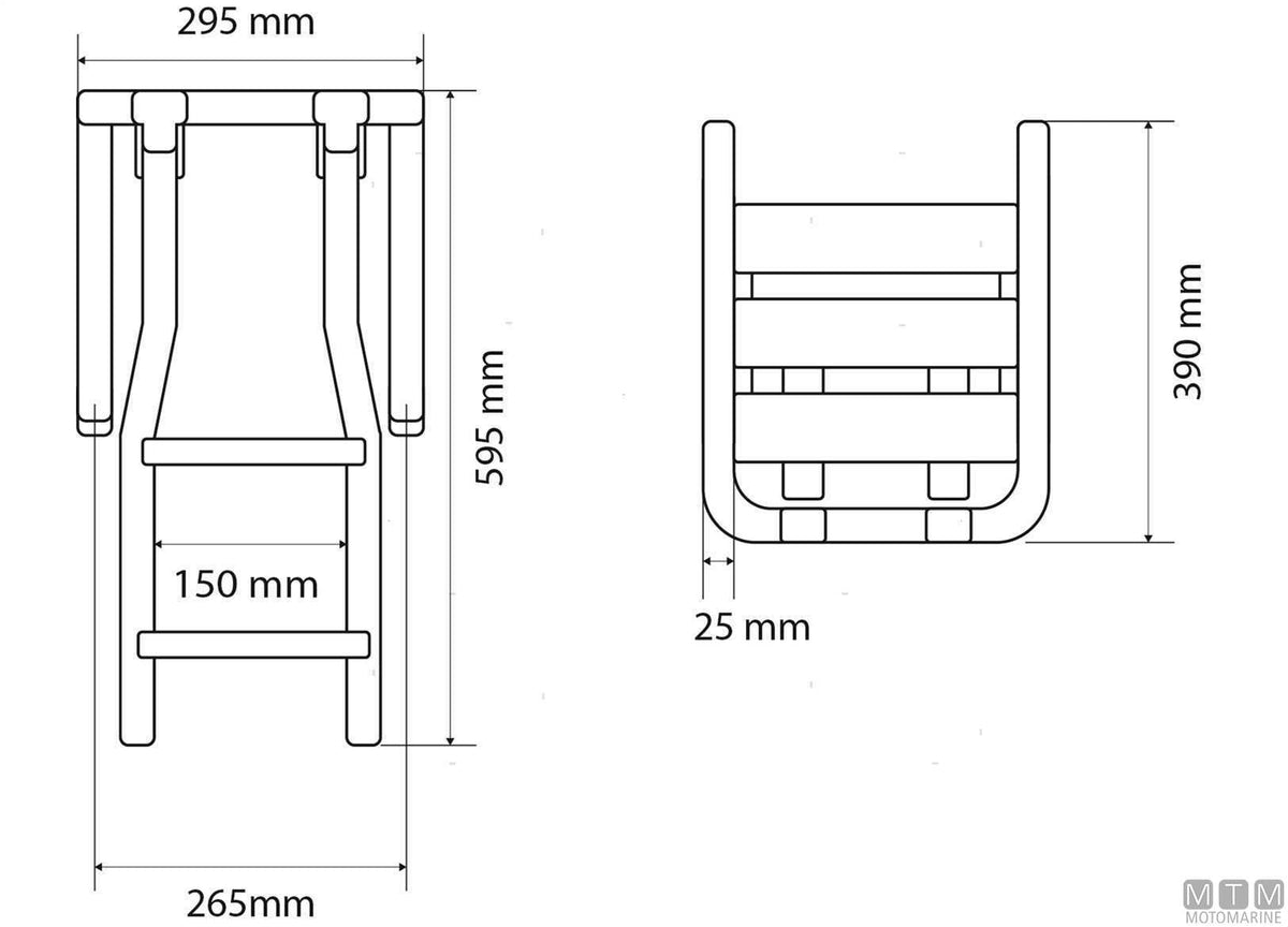 PLANCETTA MINOX L CON SCALETTA 3 GRADINI ACCIAIO INOX E LEGNO