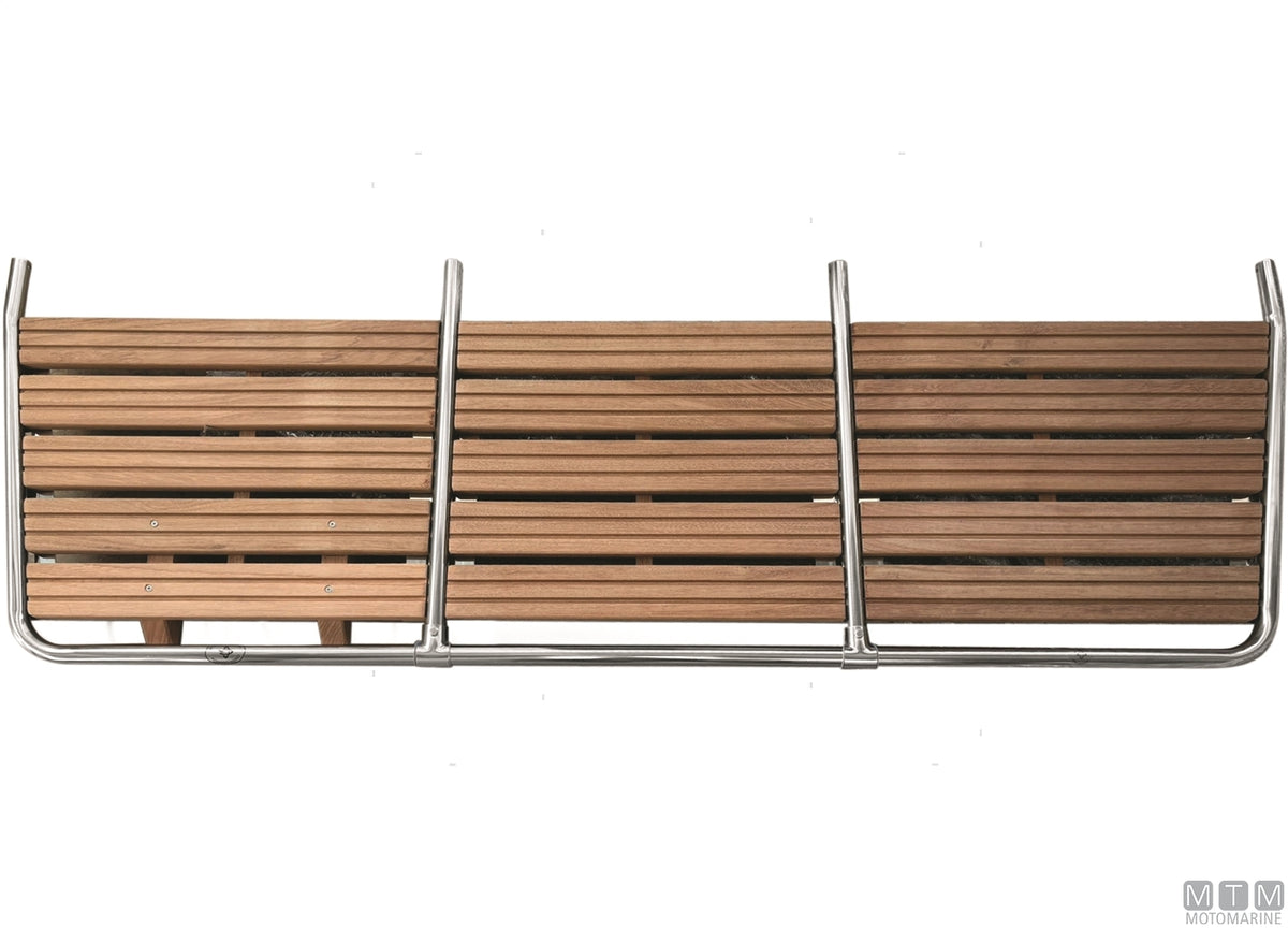 SCALETTA 3 GRADINI ATTACCO PLANCIA D22/25MM ACCIAIO INOX 316 E E LEGNO