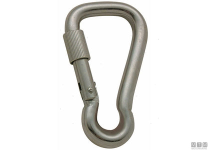 MOSCHETTONE LARGO D8MM CON SICUREZZA ACCIAIO INOX 316