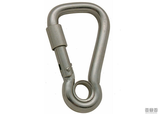 MOSCHETTONE LARGO D6MM CON OCCHIO GHIERA ACCIAIO INOX 316