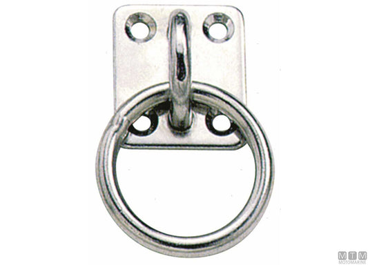 ANELLO SU PIASTRA 4 FORI D5MM ACCIAIO INOX 316
