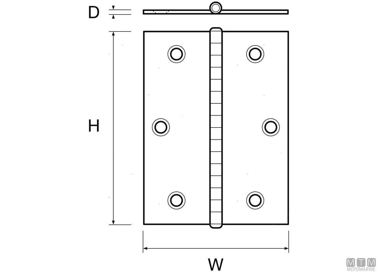 CERNIERA A LIBRO CLASSICA 80X60MM IN ACCIAIO INOX 316