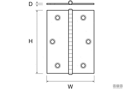 CERNIERA A LIBRO CLASSICA 80X60MM IN ACCIAIO INOX 316