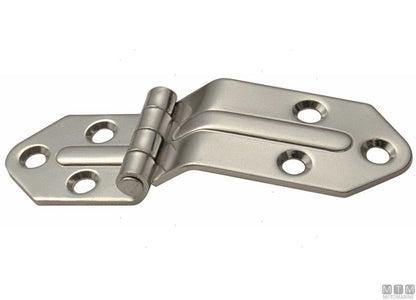 CERNIERA NERVATA A SBALZO BASSA 40X131MM H20MM IN ACCIAIO INOX 316