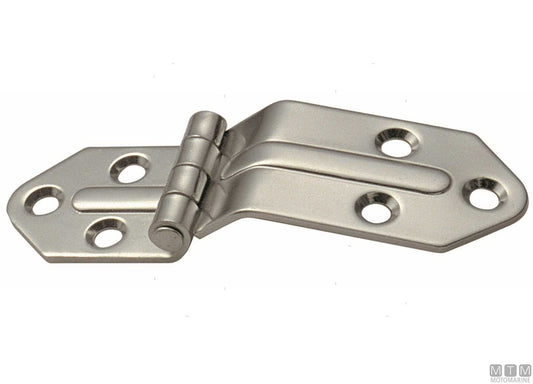 CERNIERA NERVATA A SBALZO BASSA 40X131MM H20MM IN ACCIAIO INOX 316