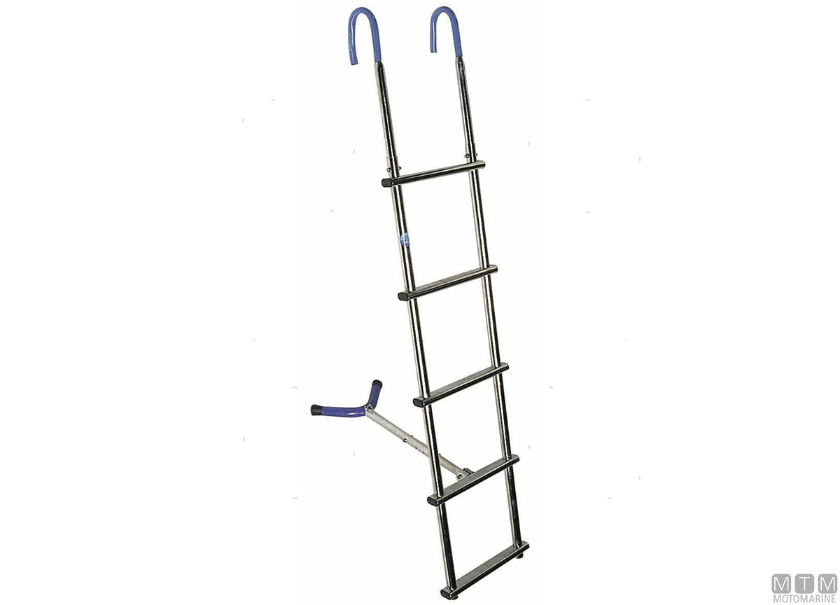 SCALETTA A 5 GRADINI CON AGGANCIO A PRUA ACCIAIO INOX 316