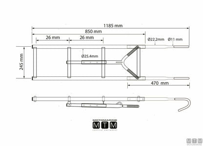 SCALETTA A 4 GRADINI CON AGGANCIO A PRUA ACCIAIO INOX 316