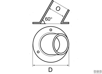 BASE TONDA 60 D25MM ACCIAIO INOX 316