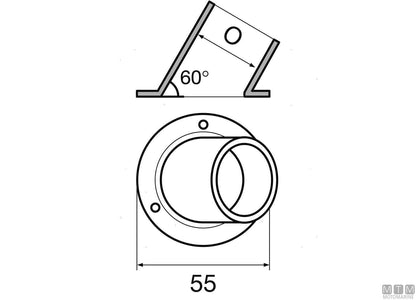 BASE TONDA 60 D25MM ACCIAIO INOX 316 STAMPATO