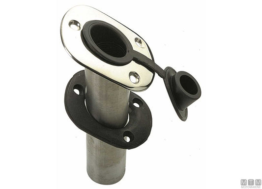 PORTACANNE A INCASSO ANGOLATO D40MM IN ACCIAIO INOX