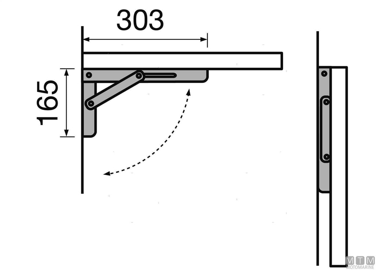 SUPPORTO ABBATTIBILE RAKO 300MM IN ACCIAIO INOX