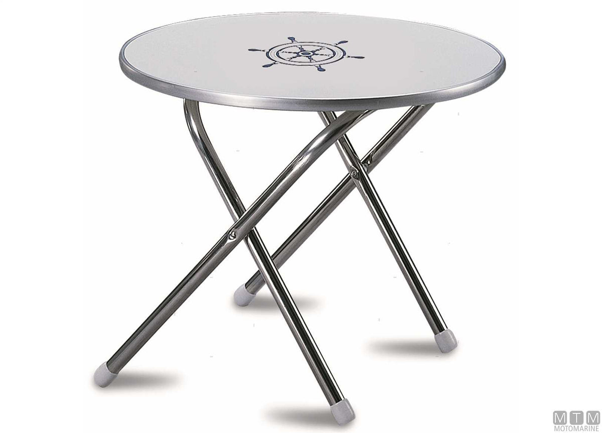 TAVOLINO FORMA DECK SERVICE M300 D60CM H48CM IN MELAMINA/ALLUMINIO