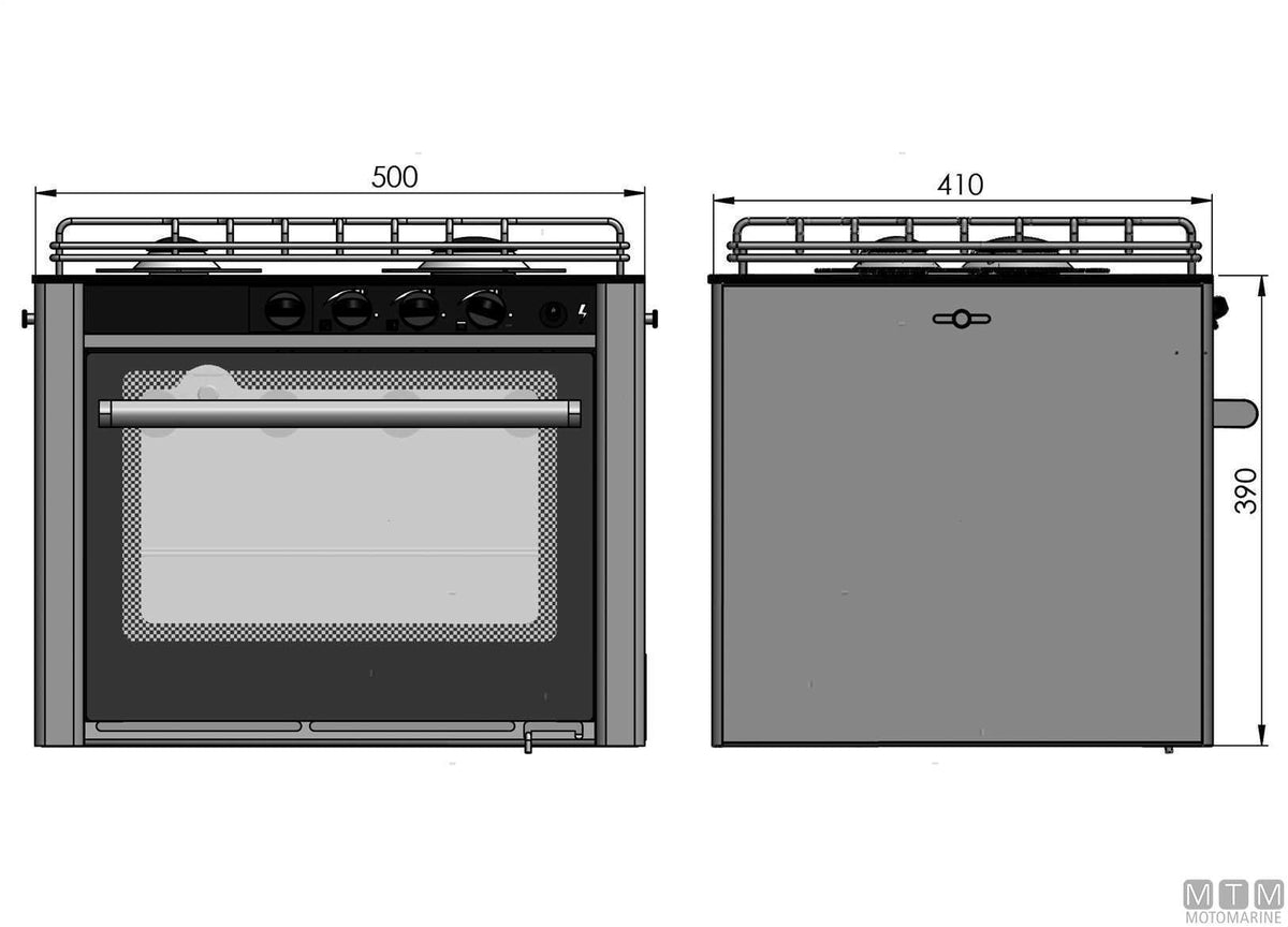 CUCINA A GAS 2 FUOCHI E FORNO CAN INOX 18/8