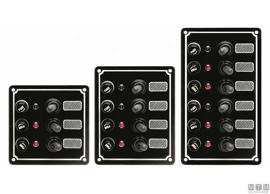PANNELLO IN ALLUMINIO CON INTERRUTTORI A LEVA 4 POSIZIONI 125X100MM