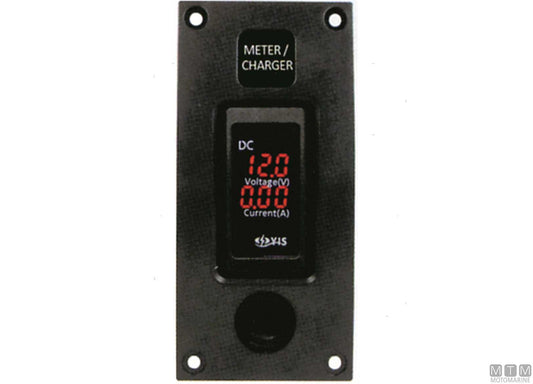 PANNELLO CON TESTER VOLT/AMPERE 54X114MM