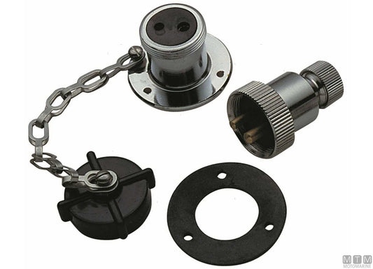 PRESA E SPINA 12/24V OTTONE CROMATO 3 POLI 3A