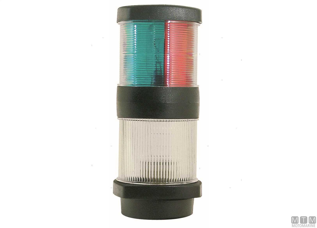 FANALE DI VIA LED TRICOLORE + 360 BIANCO CORPO NERO