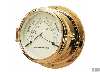 TERMOIGROMETRO CLASSE D150MM CASSA IN OTTONE LUCIDATO
