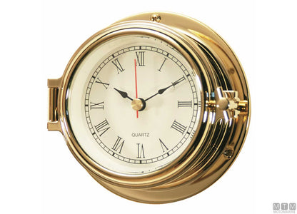 OROLOGIO SILENZIO RADIO CLASSE D120MM CASSA IN OTTONE LUCIDATO