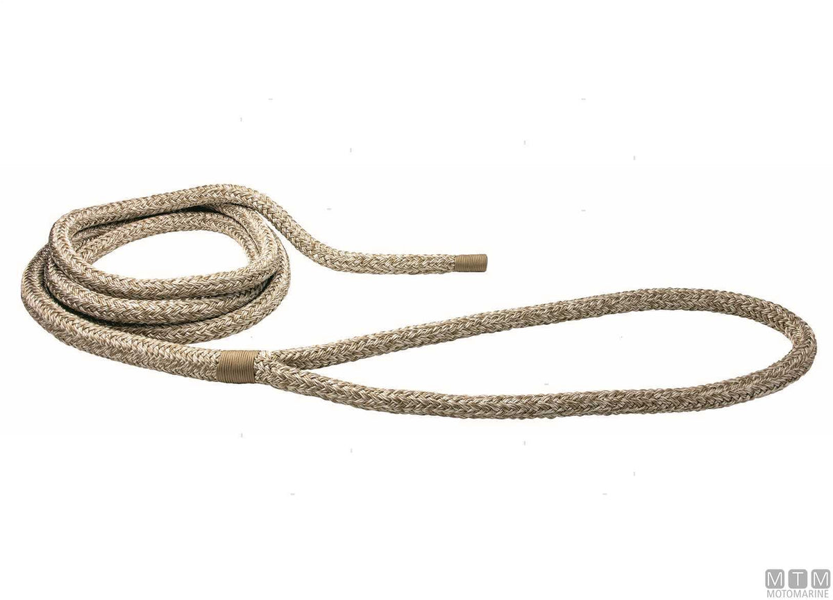 TRECCIA ORMEGGIO BEIGE CON GASSA CUOIO MARRONE 75CM D28MM 16M
