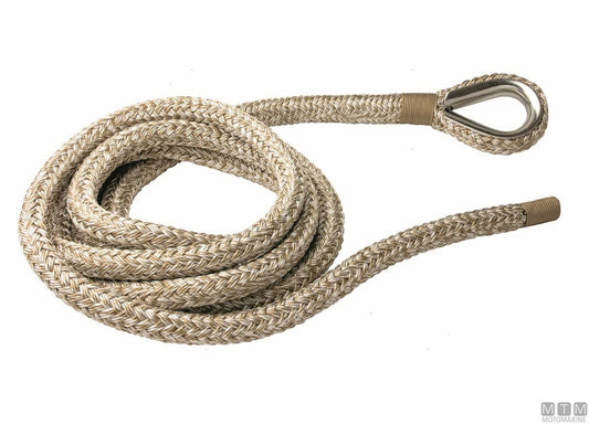 TRECCIA ORMEGGIO BEIGE CON REDANCIA IN ACCIAIO INOX D28MM 16M