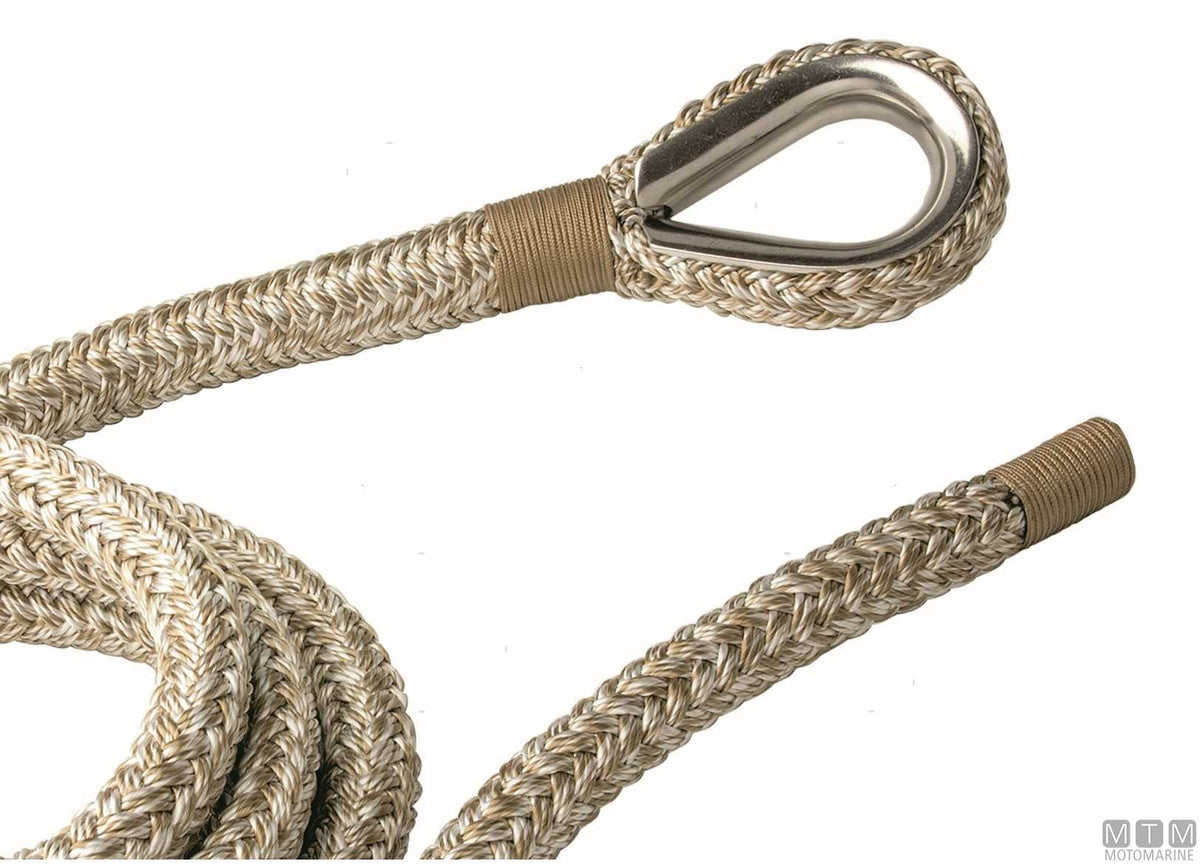 TRECCIA ORMEGGIO BEIGE CON REDANCIA IN ACCIAIO INOX D28MM 20M
