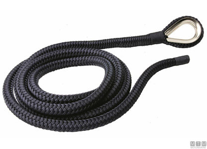 TRECCIA ORMEGGIO BLU CON REDANCIA IN ACCIAIO INOX D24MM 16M