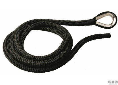 TRECCIA ORMEGGIO NERA CON REDANCIA IN ACCIAIO INOX D32MM 16M