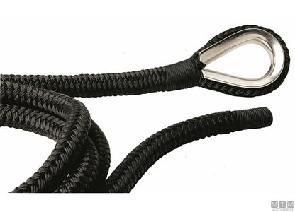 TRECCIA ORMEGGIO NERA CON REDANCIA IN ACCIAIO INOX D32MM 16M