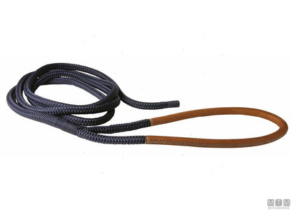 TRECCIA ORMEGGIO BLU CON GASSA CUOIO NERO 75CM D24MM 20M