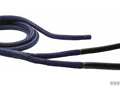 TRECCIA ORMEGGIO BLU CON GASSA CUOIO MARRONE 75CM D24MM 16M