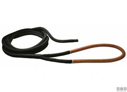 TRECCIA ORMEGGIO NERA CON GASSA CUOIO NERO 75CM D24MM 16M