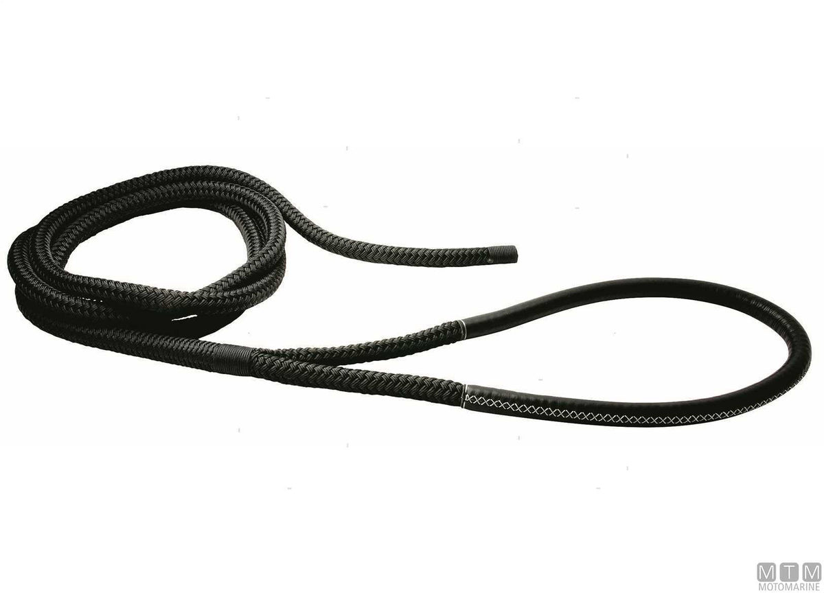 TRECCIA ORMEGGIO NERA CON GASSA 75CM D24MM 16M