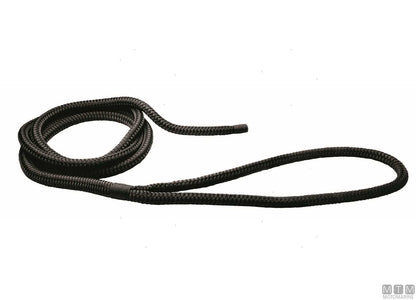 TRECCIA ORMEGGIO NERA CON GASSA CUOIO NERO 75CM D28MM 16M