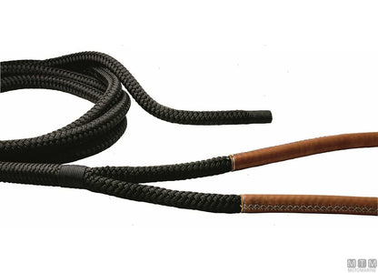 TRECCIA ORMEGGIO NERA CON GASSA CUOIO NERO 75CM D24MM 16M