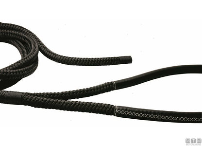 TRECCIA ORMEGGIO NERA CON GASSA CUOIO NERO 75CM D24MM 16M