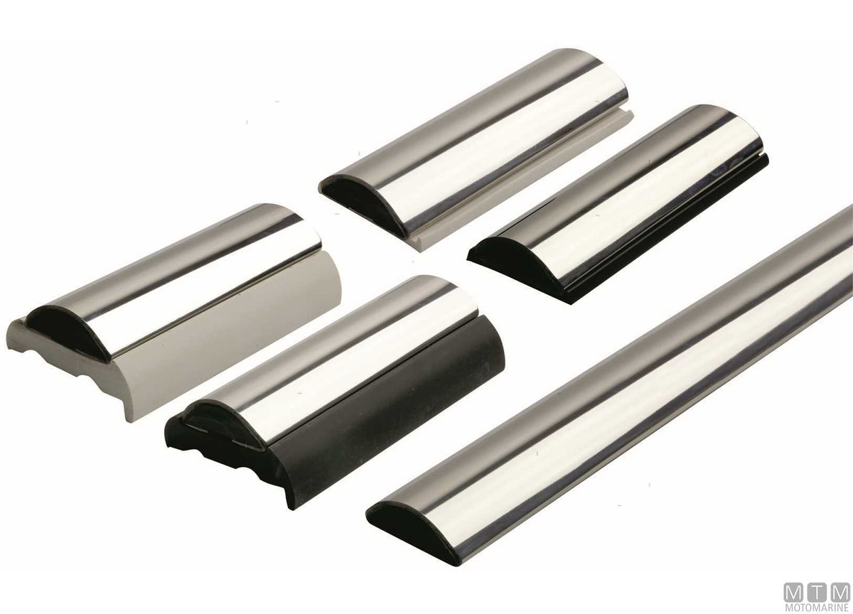 COPPIA TERMINALI PER PROFILI SPHAERA H50MM ACCIAIO INOX