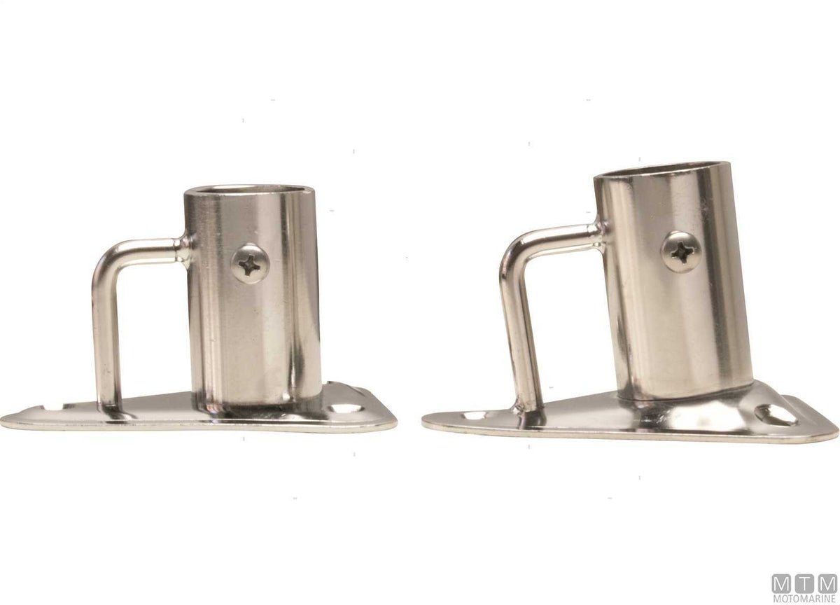 BASE CANDELIERE TRIANGOLARE INCLINATA D25MM ACCIAIO INOX 316